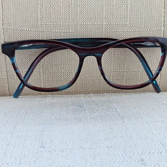 handmade Tom Davies Eyeglasses Frame Red/Blue Tone Unisex Glasses Frame 51[]116 - Picture 4 of 12